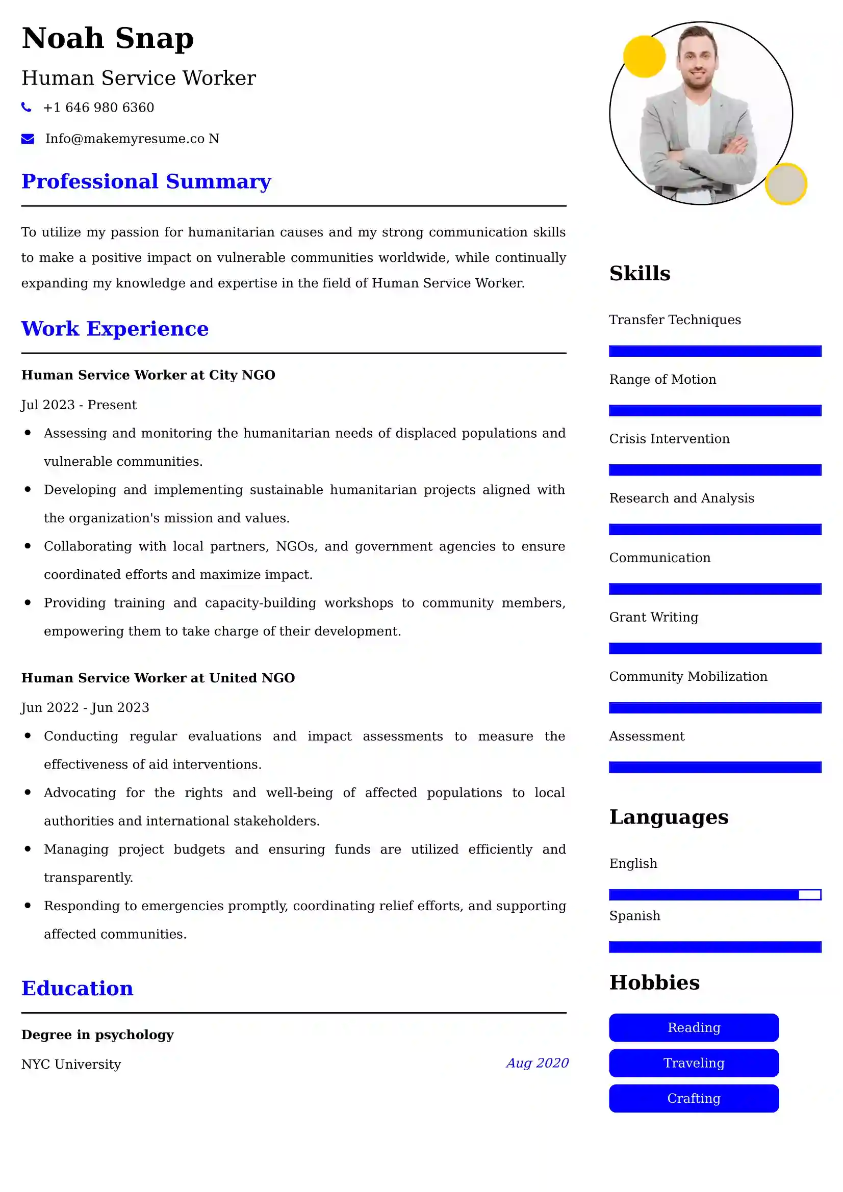Human Service Worker CV Examples Malaysia