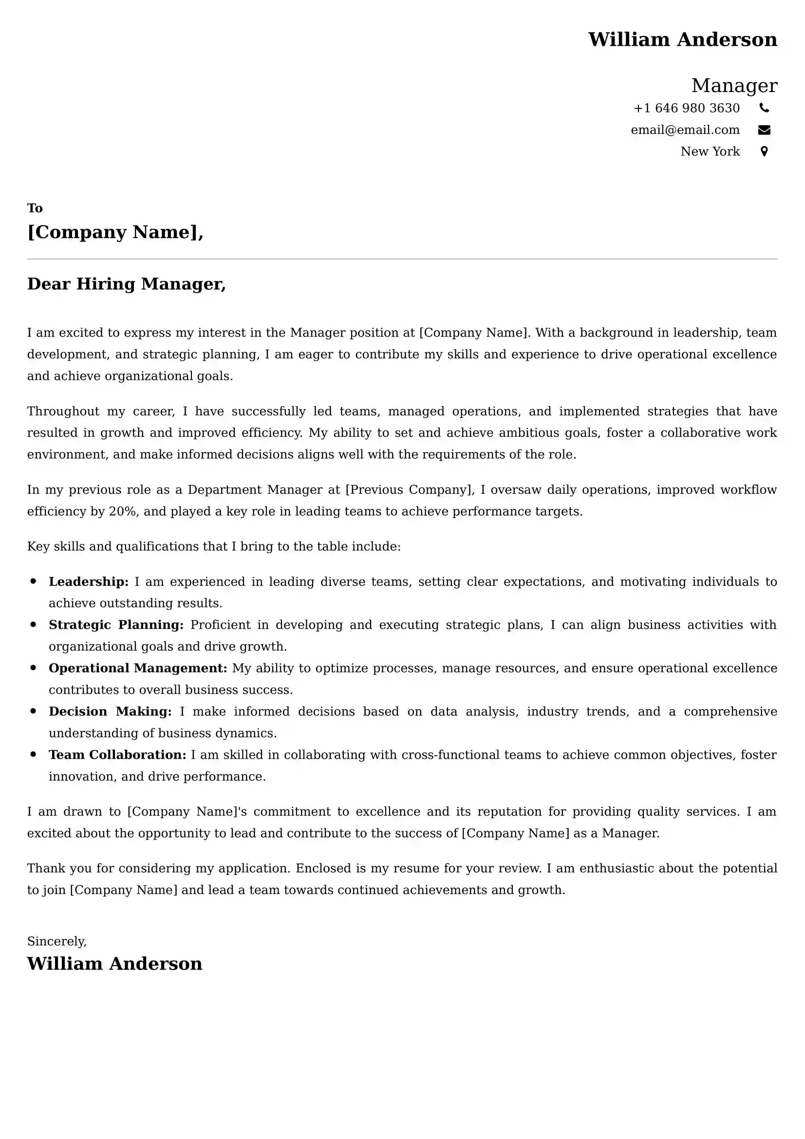 Manager Cover Letter Samples Malaysia